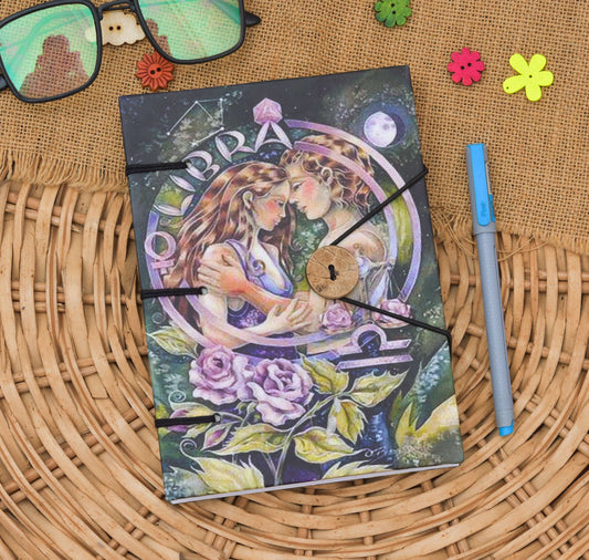 Handmade Printed Cardboard Journal Diary with Buckle Lock Unruled 200 Pages Notepad Personal Diaries for Men and Women -1