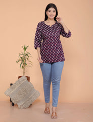 Women's Short Kurti Tops for Jeans | Stylish Rayon Kurta for Girls | Trendy Ethnic Short Kurta for Daily & Office Wear PR42