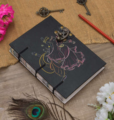 Handmade Printed Cardboard Journal Diary with Buckle Lock Unruled 200 Pages Notepad Personal Diaries for Men and Women -1