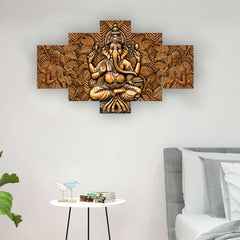 Set of Five MDF Framed 3D Wall Painting for Home Decoration, Big Size Painting for Living Room, Bedroom (24x50 inches)DR 48