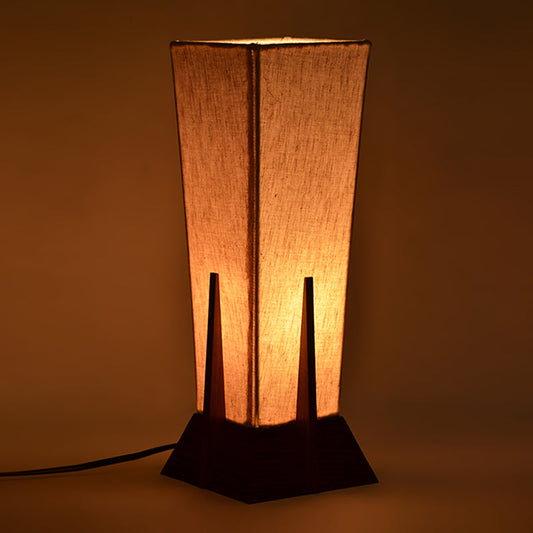 35.6 cm Pyramid Table Lamp In Sheesham Wood