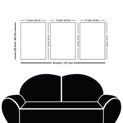 Elegant Floral Flower art Floating Canvas Wall Painting Set of Three