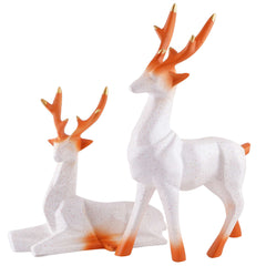 Decorative Flower Vases showpiece for Living Room, Bedroom, Kitchen, Dining Room, Office Decoration Home Decor 14 Inch (White Orange)