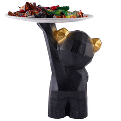 Decoration Cool Bear Showpiece for Home Shelves Decor Item, Home Kitchen Decor,Office Decor,Resin, Multifunctional,Phone,Wallets-Unique Shelf & Tabletop Decoration (Grey)