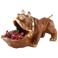 Decorative Bulldog Figurines,Dog Statues for Home Decor, Collectible Animal Figurines, Gifts for Dog Lovers, Home Decor & Showpiece (Grey)