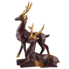 Polyresin Set Of 2 Dear showpiece for Home decoration items Table Dcor Living Room Gift Boxes for Weddings, Parties, Housewarming for Home and Office Use (Brown Golden)