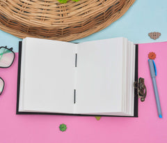 Leather Journal Diary with metal lock vintage Journal handmade 200 pages white unruled|travel Diary|personal journal -1