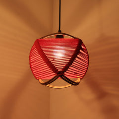 Jute Goblet' Pendant Lamp In Iron (20.3 cm | Matte Finish)