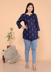 Women's Short Kurti Tops for Jeans | Stylish Rayon Kurta for Girls | Trendy Ethnic Short Kurta for Daily & Office Wear PR14