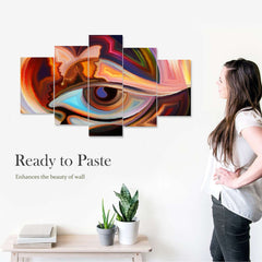 Set of Five MDF Framed 3D Wall Painting for Home Decoration, Big Size Painting for Living Room, Bedroom (24x50 inches)DR 48