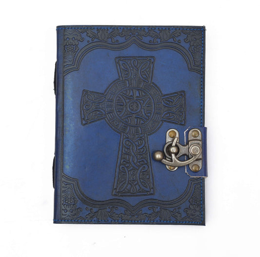 Leather Journal Diary with metal lock vintage Journal handmade 200 pages white unruled|travel Diary|personal journal -1