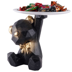 Decoration Cool Bear Showpiece for Home Shelves Decor Item, Home Kitchen Decor,Office Decor,Resin, Multifunctional,Phone,Wallets-Unique Shelf & Tabletop Decoration (Grey)