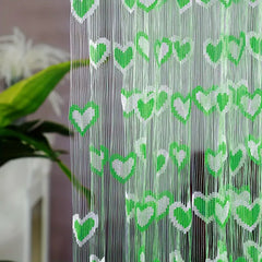 Romantic Love Net Party Curtain (Random Heart Print) 100cm x 180 cm