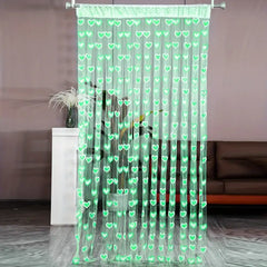 Romantic Love Net Party Curtain (Random Heart Print) 100cm x 180 cm