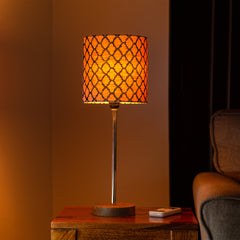 'Moroccan Navy' Handcrafted Table Lamp In Mango Wood & Steel (45.7 cm)