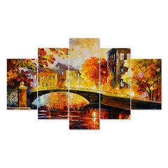 Set of Five MDF Framed 3D Wall Painting for Home Decoration, Big Size Painting for Living Room, Bedroom (24x50 inches)DR 48