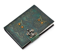 Leather Journal Diary with metal lock vintage Journal handmade 200 pages white unruled|travel Diary|personal journal -1