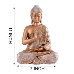 Gautam Buddha Statue Showpiece Idol Figurine for Feng Sui, Vastu, Home Decor, Office, Diwali, Gifting, Living Room, Bedroom, Study Table -27