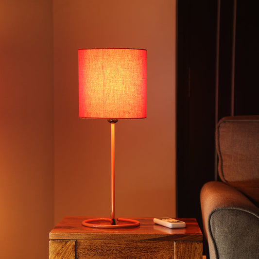 'Orange Coiled' Handcrafted Table Lamp In Iron (45.7 cm)