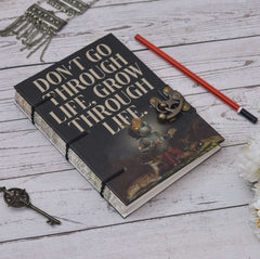 Handmade Printed Cardboard Journal Diary with Buckle Lock Unruled 200 Pages Notepad Personal Diaries for Men and Women -1