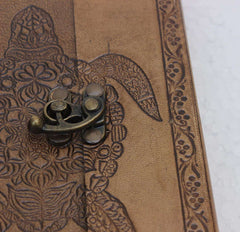 Leather Journal Diary with metal lock vintage Journal handmade 200 pages white unruled|travel Diary|personal journal -1