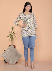 Women's Short Kurti Tops for Jeans | Stylish Rayon Kurta for Girls | Trendy Ethnic Short Kurta for Daily & Office Wear PR34