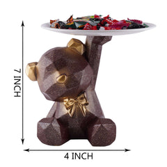 Decoration Cool Bear Showpiece for Home Shelves Decor Item, Home Kitchen Decor,Office Decor,Resin, Multifunctional,Phone,Wallets-Unique Shelf & Tabletop Decoration (Grey)