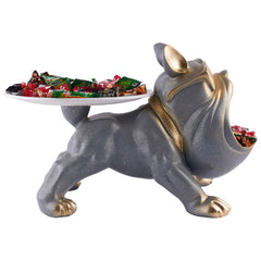 Decorative Bulldog Figurines,Dog Statues for Home Decor, Collectible Animal Figurines, Gifts for Dog Lovers, Home Decor & Showpiece (Grey)