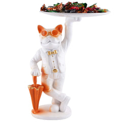 Cool Taddy Bear Showpiece for Home Decorative Showpiece | Taddy Bear with Paltter Statue for Home Decor Showpiece | Home Kitchen Decor | Office Decorative Item (White)