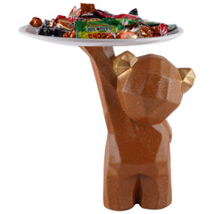 Decoration Cool Bear Showpiece for Home Shelves Decor Item, Home Kitchen Decor,Office Decor,Resin, Multifunctional,Phone,Wallets-Unique Shelf & Tabletop Decoration (Grey)