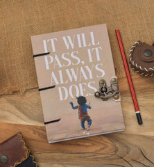 Handmade Printed Cardboard Journal Diary with Buckle Lock Unruled 200 Pages Notepad Personal Diaries for Men and Women -1