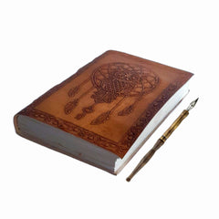 Vintage Handmade Genuine Leather Journal | Premium Antique button Closure | 200 Handmade White Pages -1