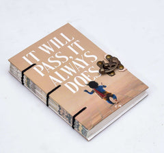 Handmade Printed Cardboard Journal Diary with Buckle Lock Unruled 200 Pages Notepad Personal Diaries for Men and Women -1