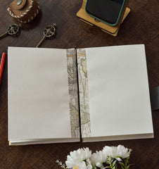 Handmade Printed Cardboard Journal Diary with Buckle Lock Unruled 200 Pages Notepad Personal Diaries for Men and Women -1