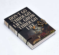 Handmade Printed Cardboard Journal Diary with Buckle Lock Unruled 200 Pages Notepad Personal Diaries for Men and Women -1