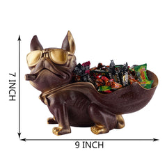 Decoration Cool Dog Showpiece With Plate for Home Decor Item | Kitchen,Bedroom,Office,Dinning Table Decorative Item (Black)