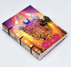 Handmade Printed Cardboard Journal Diary with Buckle Lock Unruled 200 Pages Notepad Personal Diaries for Men and Women -1