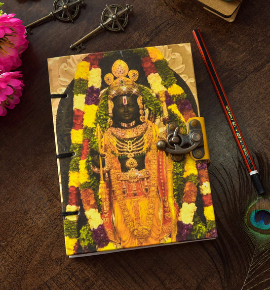 Handmade Printed Cardboard Journal Diary with Buckle Lock Unruled 200 Pages Notepad Personal Diaries for Men and Women -1