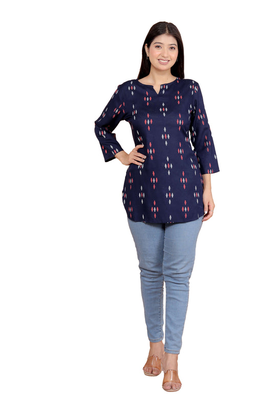 Women's Short Kurti Tops for Jeans | Stylish Rayon Kurta for Girls | Trendy Ethnic Short Kurta for Daily & Office Wear PR14
