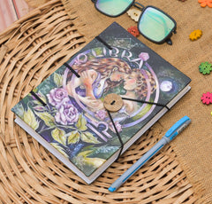 Handmade Printed Cardboard Journal Diary with Buckle Lock Unruled 200 Pages Notepad Personal Diaries for Men and Women -1