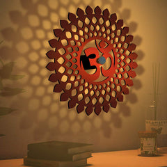 Om with Mandala Pattern Shadow Lamp