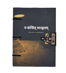 Handmade Printed Cardboard Journal Diary with Buckle Lock Unruled 200 Pages Notepad Personal Diaries for Men and Women -1