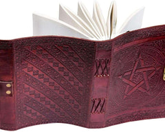 Leather Journal Diary with metal lock vintage Journal handmade 200 pages white unruled|travel Diary|personal journal -1