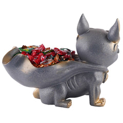 Decoration Cool Dog Showpiece With Plate for Home Decor Item | Kitchen,Bedroom,Office,Dinning Table Decorative Item (Black)