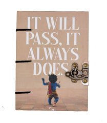 Handmade Printed Cardboard Journal Diary with Buckle Lock Unruled 200 Pages Notepad Personal Diaries for Men and Women -1