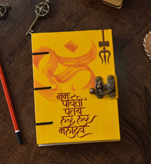 Handmade Printed Cardboard Journal Diary with Buckle Lock Unruled 200 Pages Notepad Personal Diaries for Men and Women -1