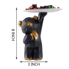 Decoration Cool Bear Showpiece for Home Shelves Decor Item, Home Kitchen Decor,Office Decor,Resin, Multifunctional,Phone,Wallets-Unique Shelf & Tabletop Decoration (Grey)