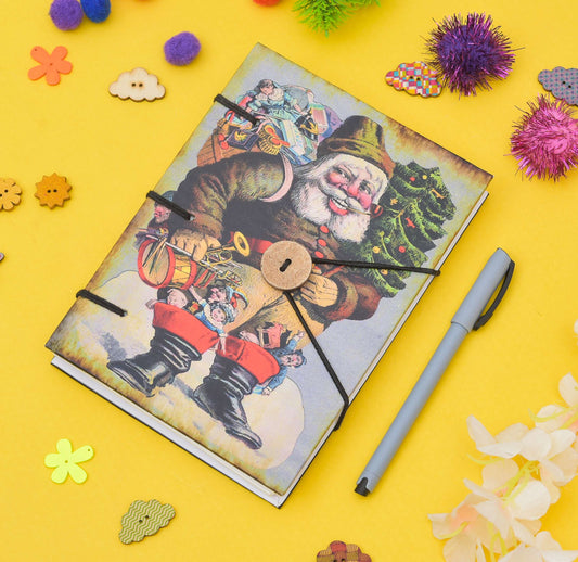 Handmade Printed Cardboard Journal Diary with Buckle Lock Unruled 200 Pages Notepad Personal Diaries for Men and Women -1