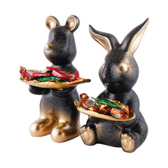 Set Of Two Decorative Rabbit Showpiece Home Decor Animal Statues for Living Room, Bedroom, Dining Room, Kitchen, Bathroom, Wedding, Party Dcor