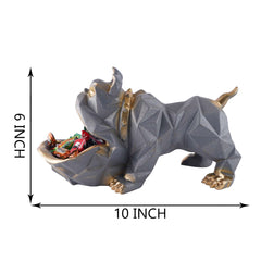 Decorative Bulldog Figurines,Dog Statues for Home Decor, Collectible Animal Figurines, Gifts for Dog Lovers, Home Decor & Showpiece (Grey)